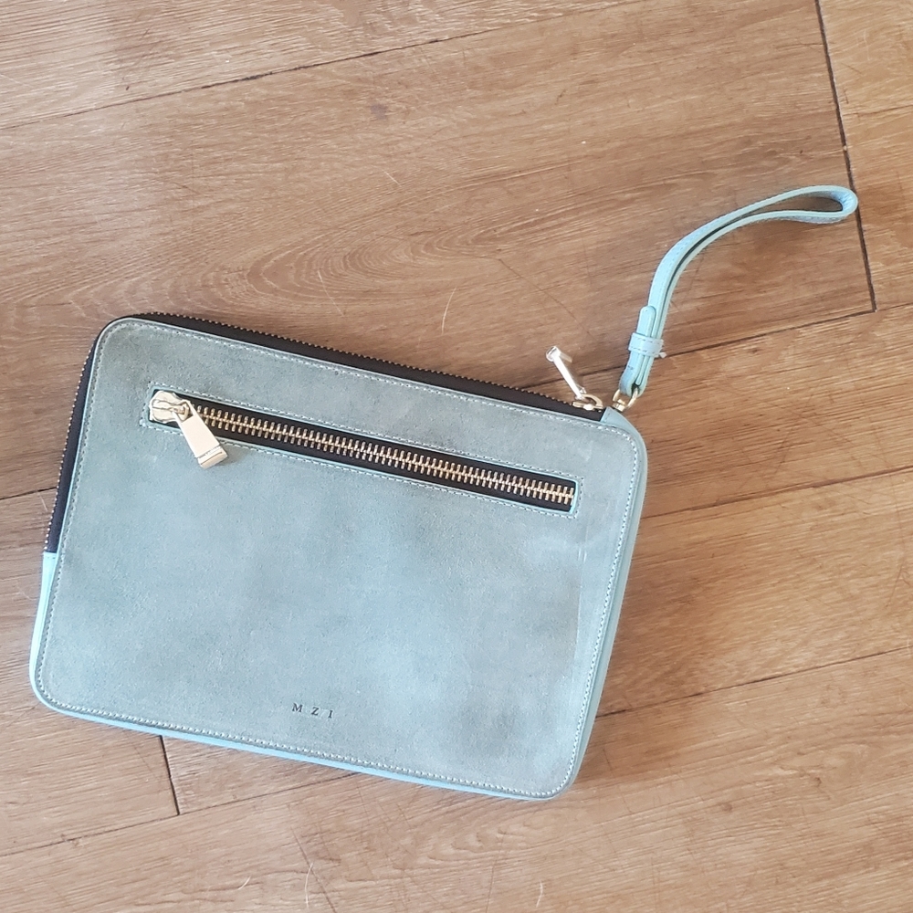 Mezzi Luxury High-Tech Leather Crossbody Clutch Wristlet Bag.